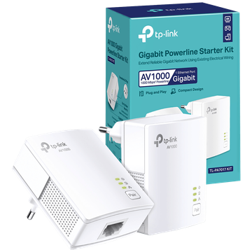 TP-LINK Mrežna strujna utičnica, AV1000, 1000 Mbps, set - TL-PA7017 KIT