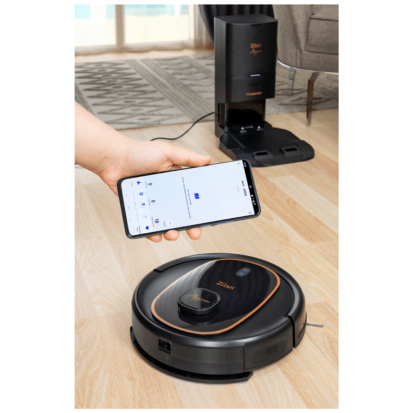 Zilan Robot usisavač sa stanicom za pražnjenje, 3200 mAh, WiFi - ZLN5500