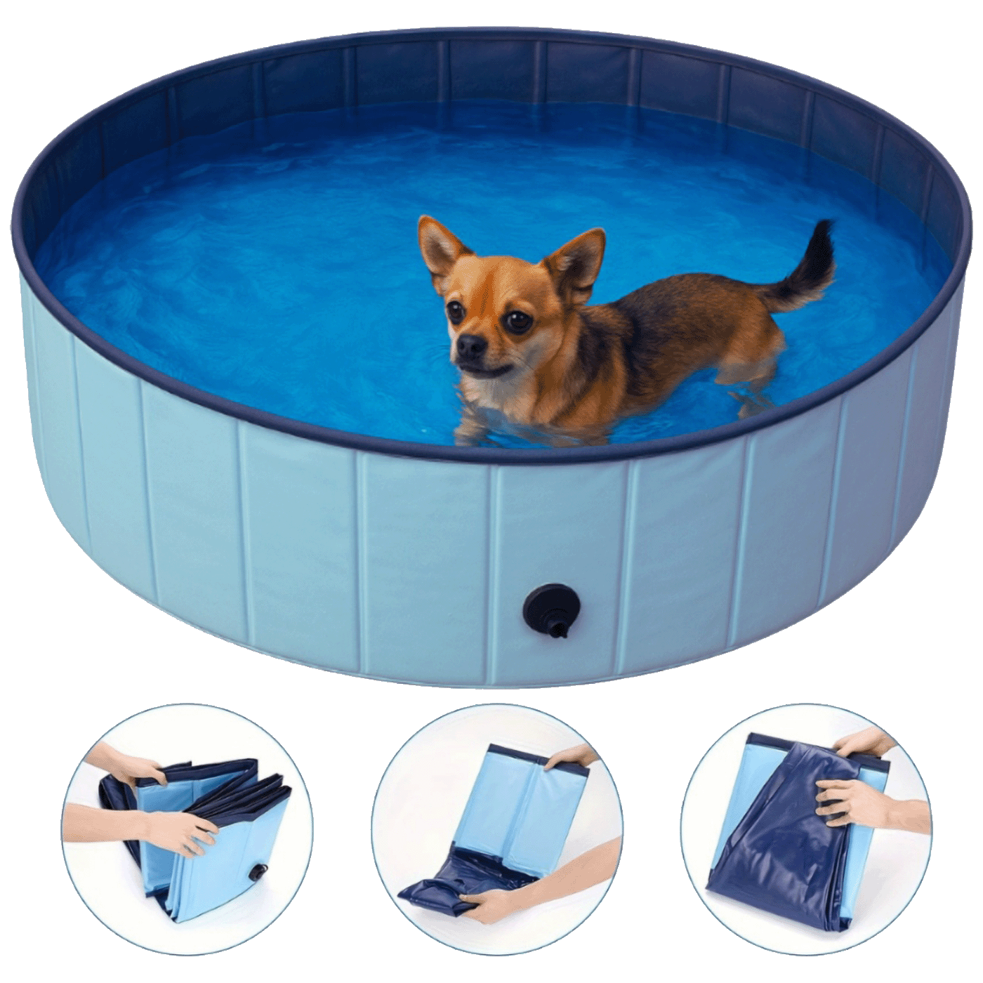 NN Sklopivi bazen za pse 120 x 30cm, DIAMENTIQ - Foldable dog pool DIAMENTIQ