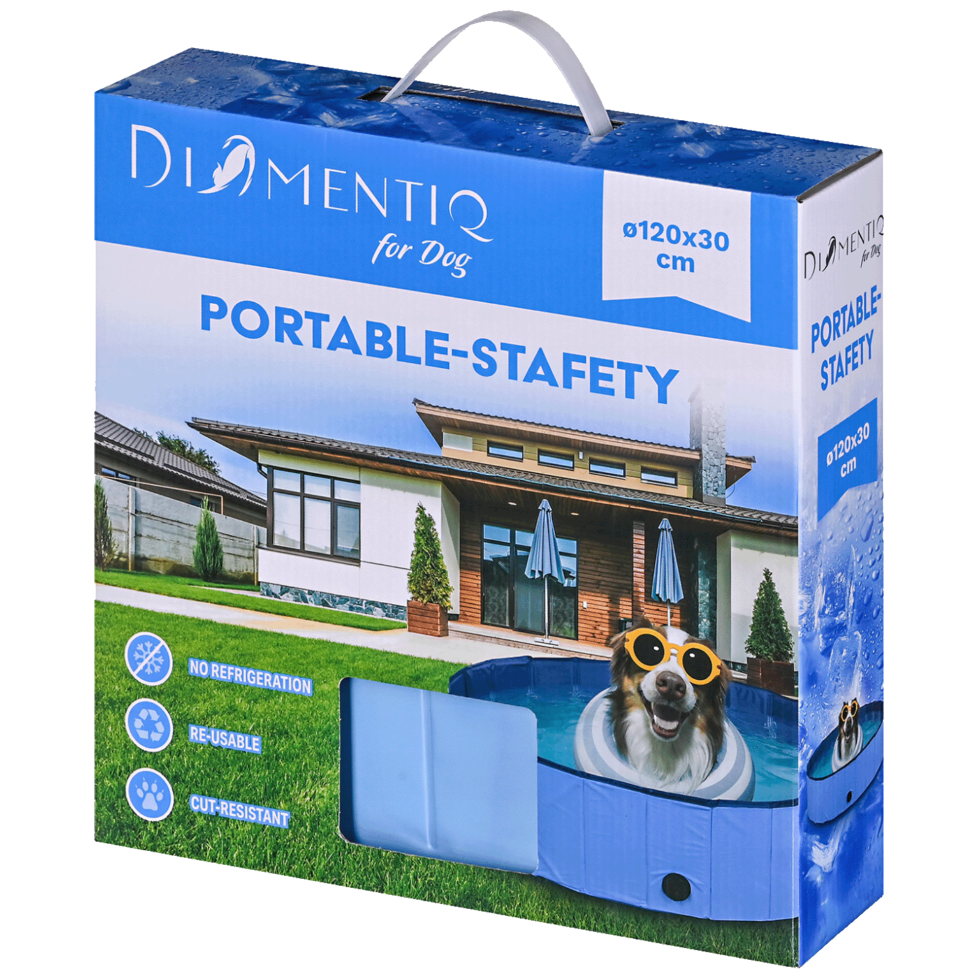 NN Sklopivi bazen za pse 120 x 30cm, DIAMENTIQ - Foldable dog pool DIAMENTIQ