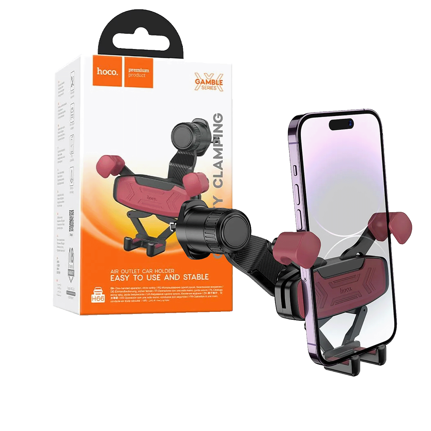 hoco. Auto držač za mobilne uređaje - H66 Blacku0026Red