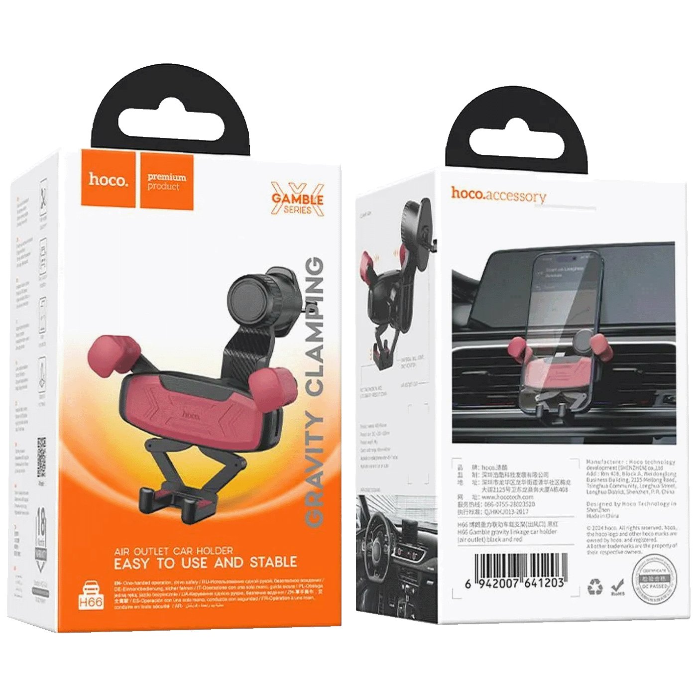 hoco. Auto držač za mobilne uređaje - H66 Blacku0026Red