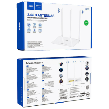 hoco. Wireless N Router, 3 porta, 300 Mbps, 3 x 5 dBi antena - HI30