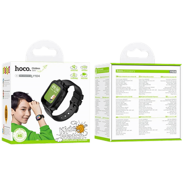 hoco. Pametni sat za djecu, 1.69" 4G GPS, WiFi - Y104 4G, Black