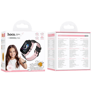 hoco. Pametni sat za djecu, 1.69" 4G GPS, WiFi, pink/crna - Y104 4G, Pink