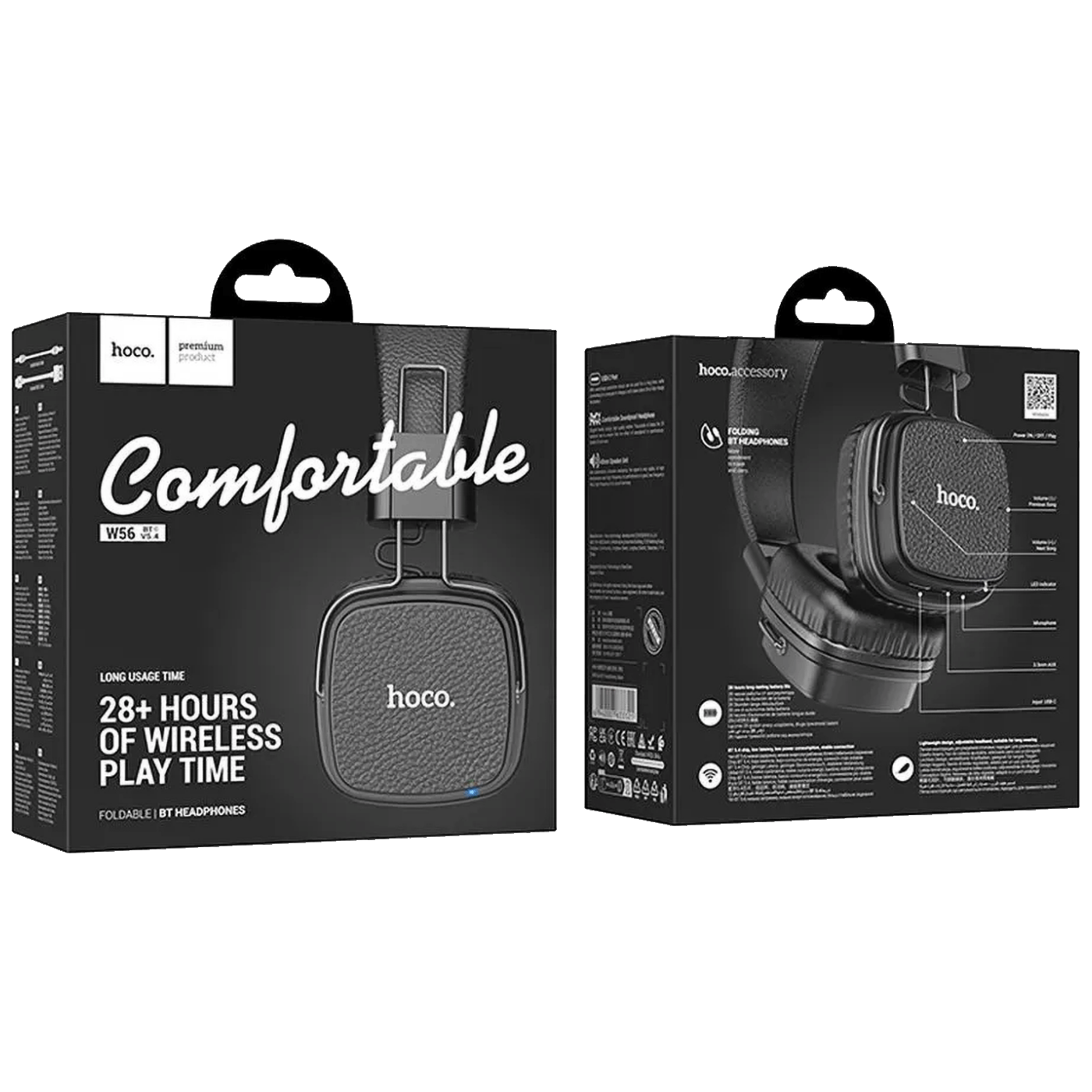 hoco. Bežične/žične slušalice, Bluetooth, AUX - W56 Earl, Black