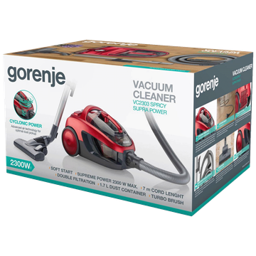 Gorenje Usisavač sa posudom, 2300 W, Supra Power - VC2303SPRCY