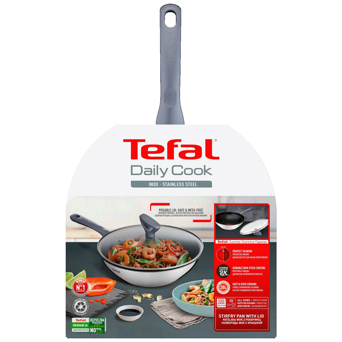 Tefal Tava Wok sa poklopcem, 28 cm, Daily Cook - G7309955