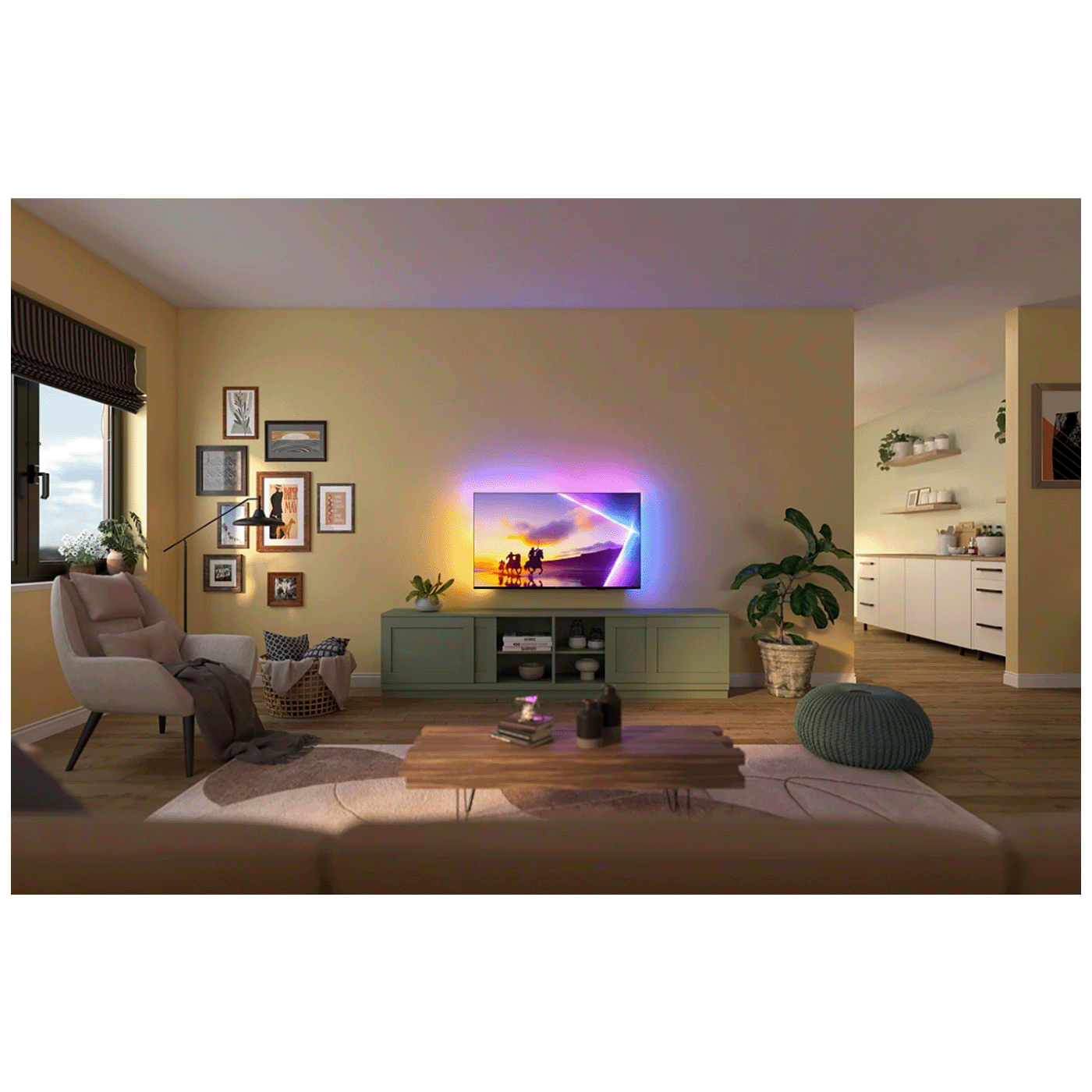 Philips Televizor Smart QLED 4K UHD 50"@Titan OS, Ambilight - 50PUS8400/12