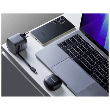 (Intenso) Punjač kučni sa type C kabelom, brzi, 1xUSB-A, 1xUCB-C, 65W - Power Adapter W65ACIC GaN Black