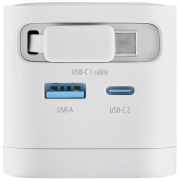 (Intenso) Punjač kučni sa type C kabelom, brzi, 1xUSB-A, 1xUCB-C, 65W - Power Adapter W65ACIC GaN White