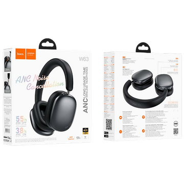 hoco. Bežične slušalice, Bluetooth, ANC - W63 Black