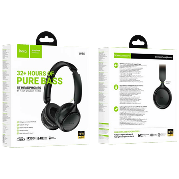 hoco. Slušalice bežične, Bluetooth / AUX - W66 Black