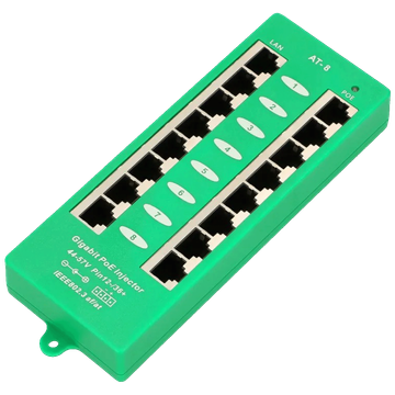 Extralink PoE Injector sa 8 Gigabit 802.3at/af porta, Mode A, aktivni - 8 Port Gigabit PoE Injector