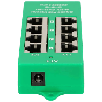 Extralink PoE Injector sa 4 Gigabit 802.3at/af porta, Mode A, aktivni - 4 Port Gigabit PoE Injector